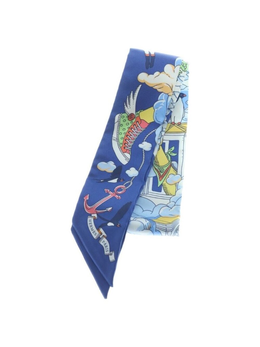 Hermes Twilly Sur Mon Nuage My Cloud Scarf Silk Blue